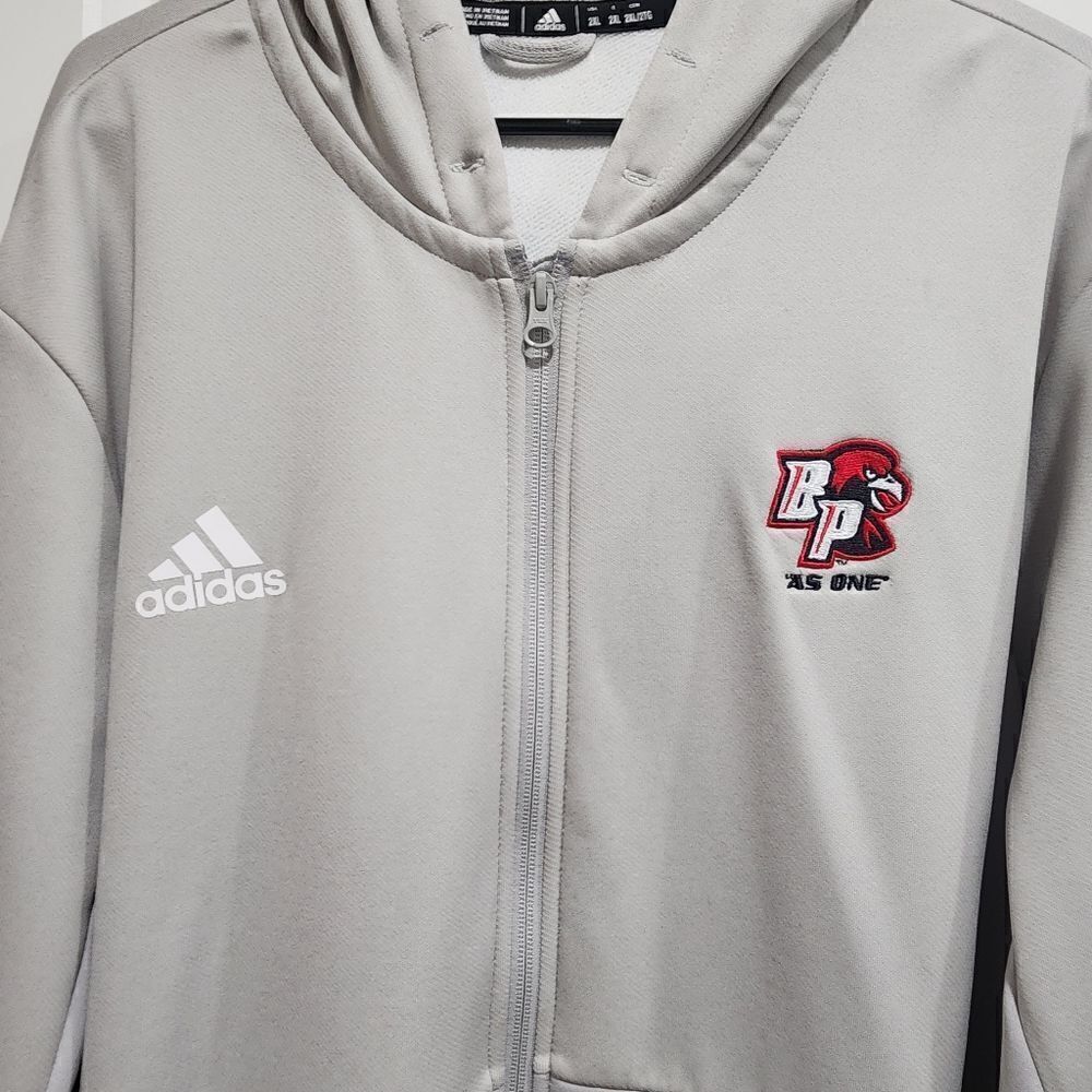 Adidas‎ Brooke Point - 2XL Men's  AS ONE Fleece Gray Zipper Hooded Sweater